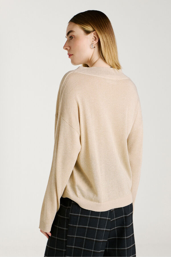 Vila Jersey de punto con glitter Beige