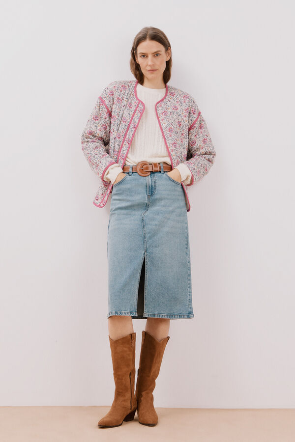 Cortefiel Falda midi vaquera Azul