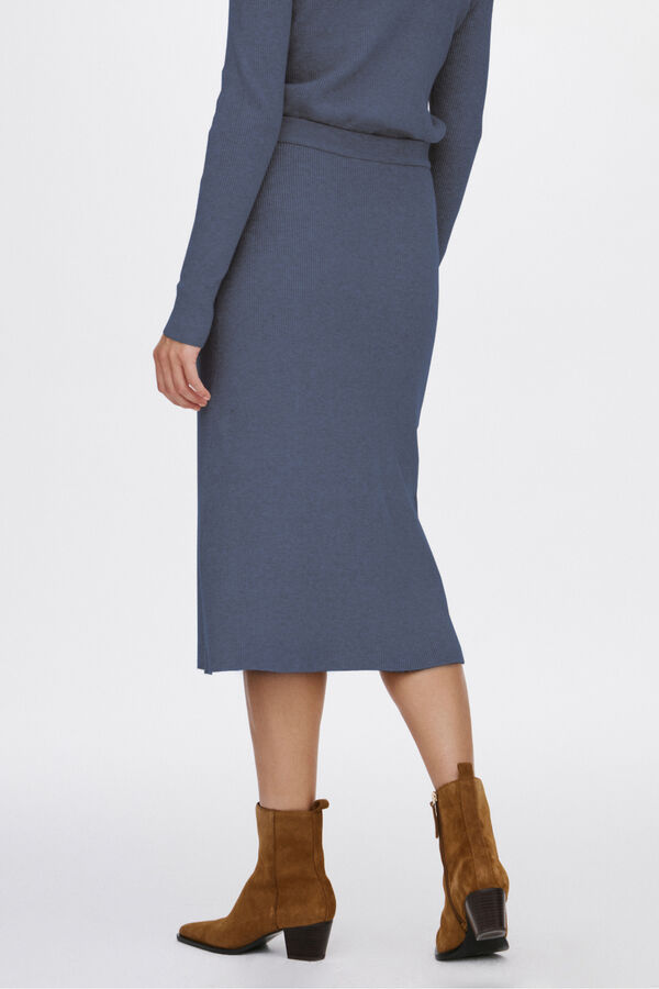 Vila Saia midi de malha malha Azul