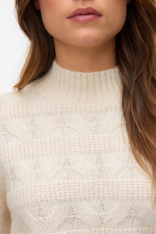Vero Moda Jersey de punto cuello subido Beige