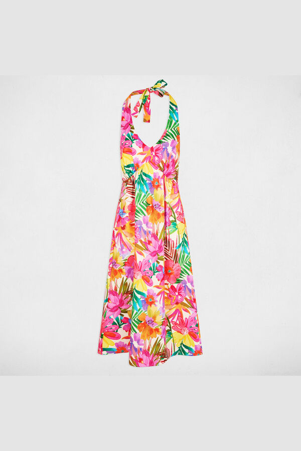 Morgan Vestido largo print flores Multicolor