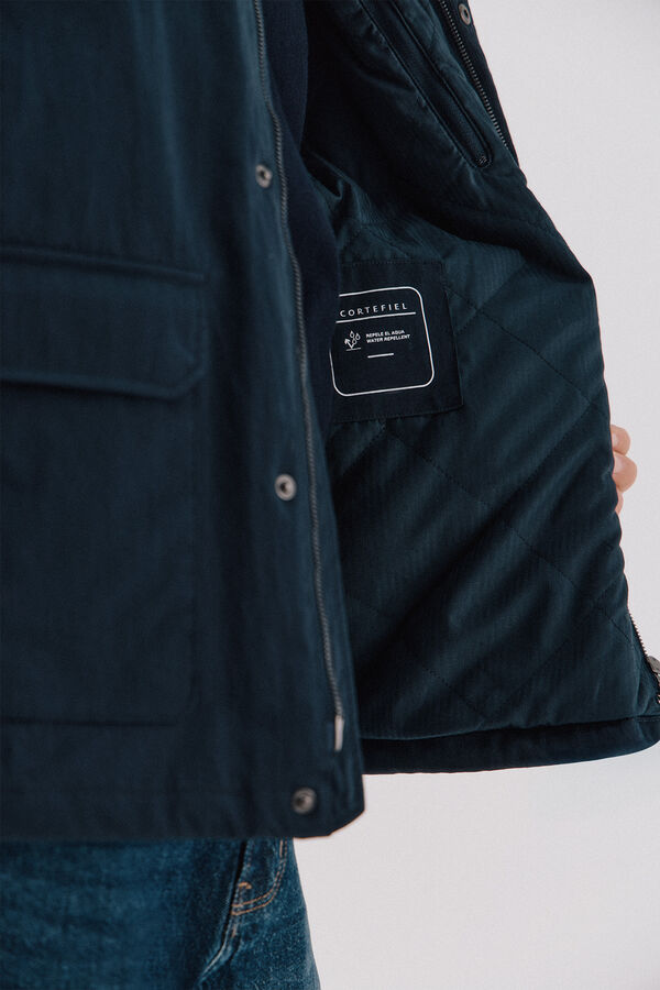 Cortefiel Chaqueta cuello combinado Azul marino