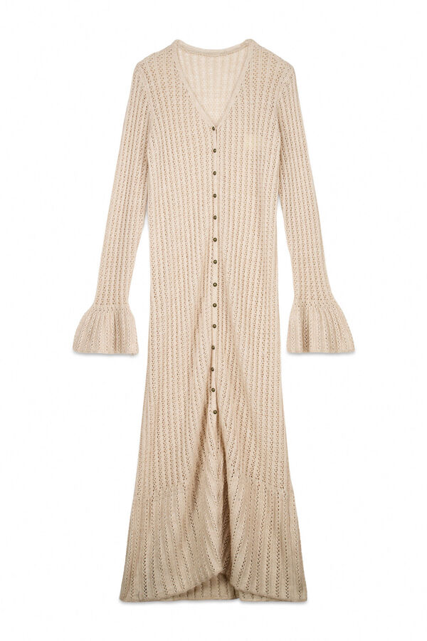 Slowlove Casaco comprido malha Ecru