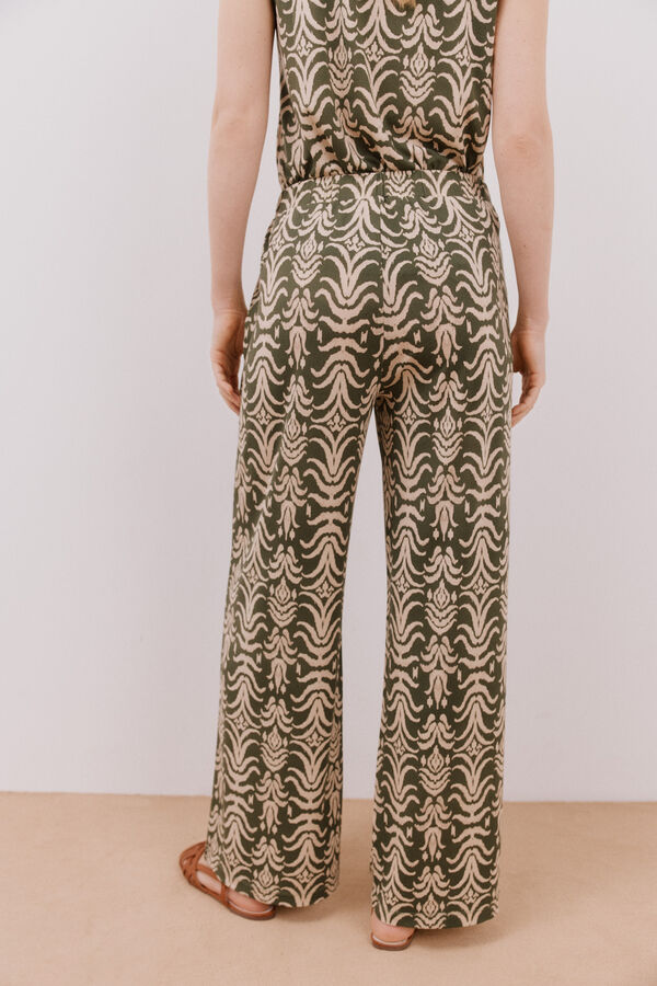 Cortefiel Pantal&oacute;n de punto estampado Estampado verde