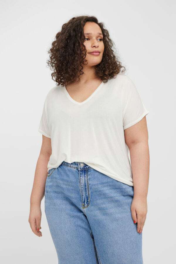 Vero Moda Curve Camiseta b&aacute;sica talla grande Blanco
