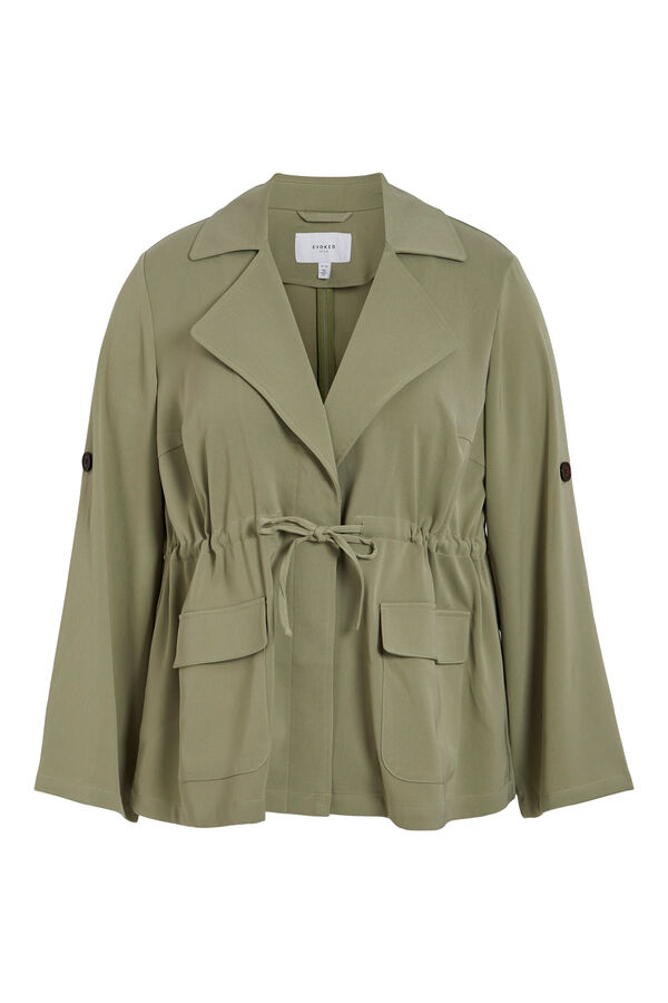 Evoked by Vila Chaqueta sahariana curve Verde oscuro