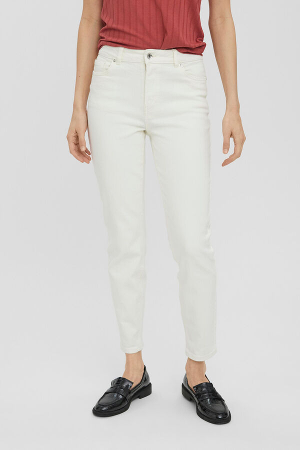 Vero Moda Vaquero recto tobillero Blanco