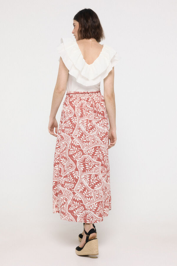 Vero Moda Falda midi estampada Rojo