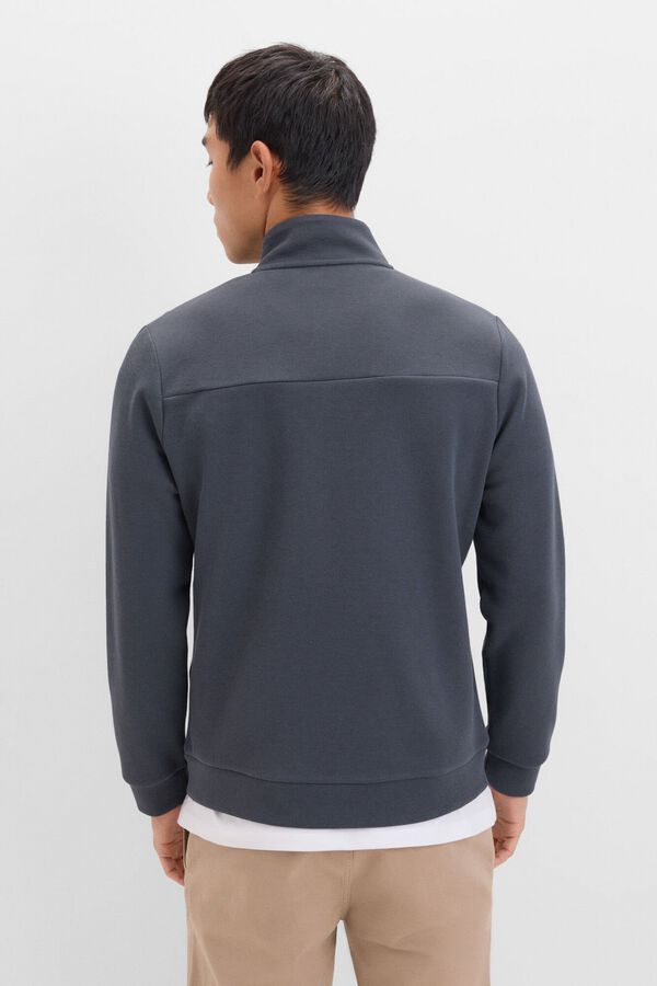 Cortefiel Cardig&atilde; em tecido piqu&eacute; Cinzento