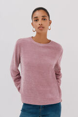 Cortefiel Camiseta riscas em chenille Roxo