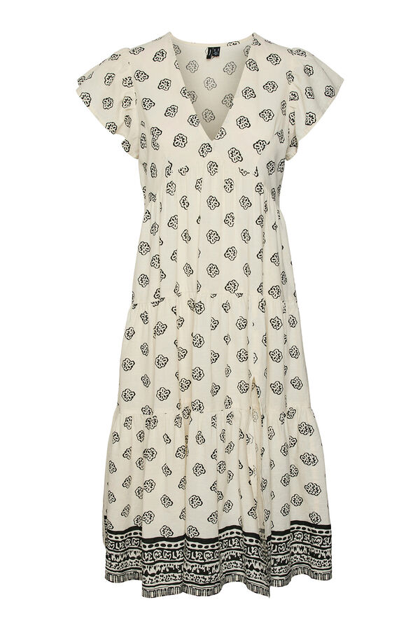 Vero Moda Vestido midi de manga corta Gris