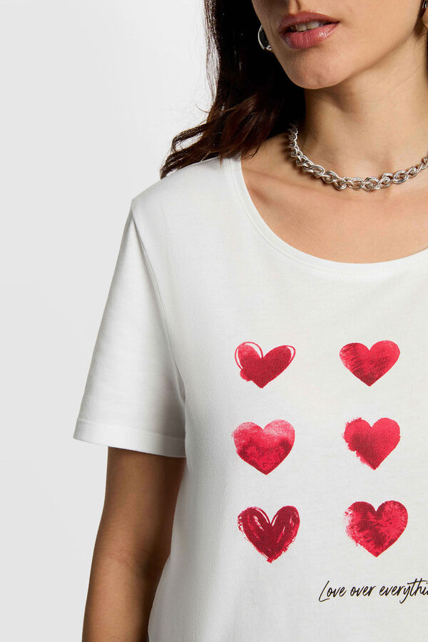 Morgan T-shirt gola em bico manga curta Branco