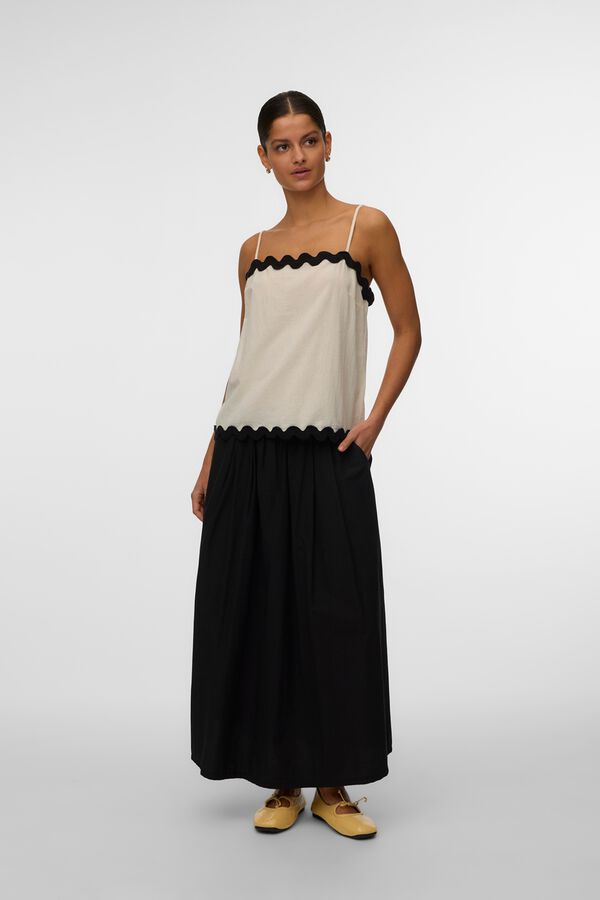 Vero Moda Top de tirantes escote cuadrado Beige