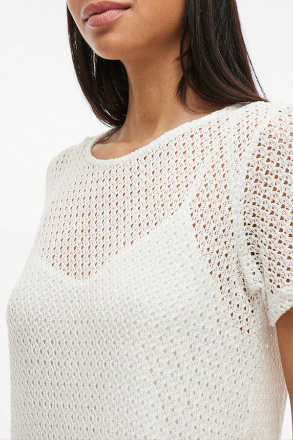 Vila Vestido midi de manga curta Branco