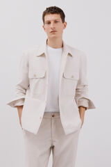 Cortefiel Overshirt de linho de algod&atilde;o coordenado Tostado