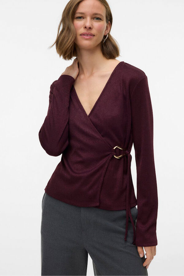Vero Moda Top de punto detalle hebilla Morado