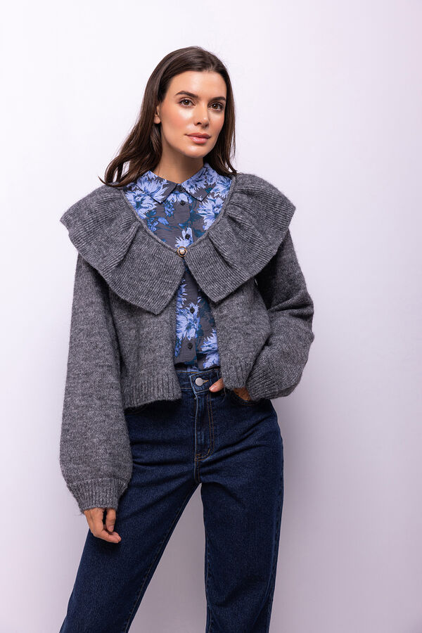 Object Cardigan de l&atilde; e alpaca Cinzento