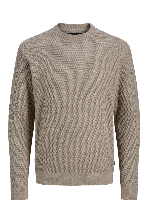 Jack & Jones Camisola b&aacute;sica com gola redonda Cinzento