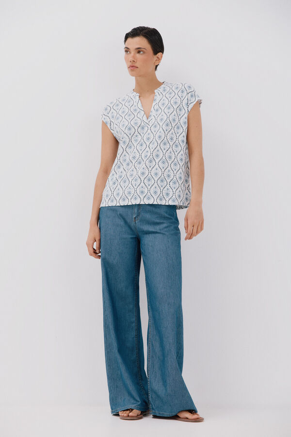 Cortefiel Camiseta de malha perfurada Multicolorido