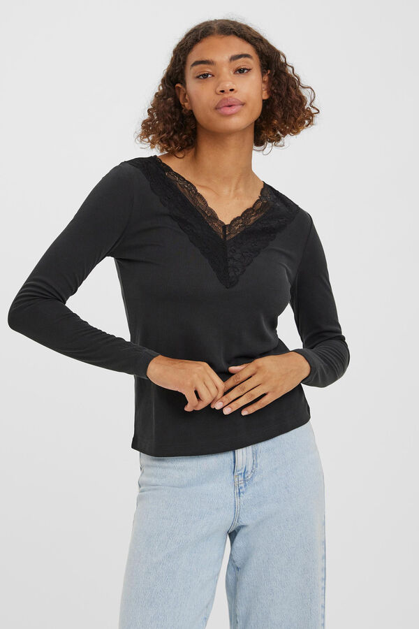 Vero Moda Jersey con encaje Negro