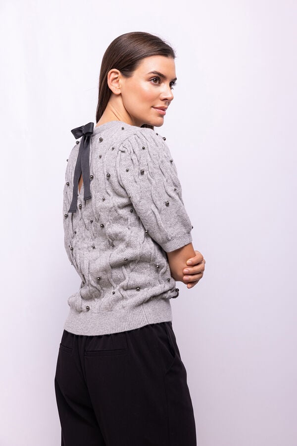 Object Jersey ochos y perlas Gris