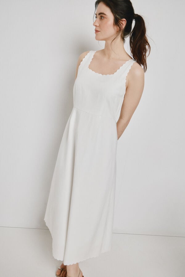 Vero Moda Vestido midi de al&ccedil;as Branco