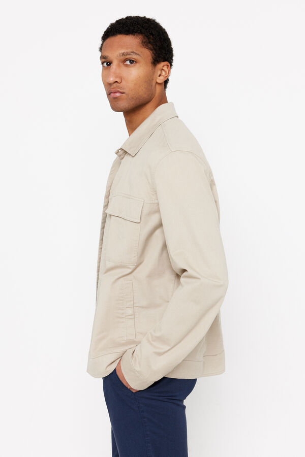 Cortefiel Sobrecamisa algod&oacute;n-lino Beige