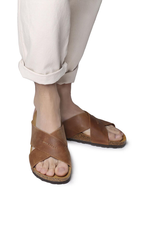 Toni Pons Sandalia bio de piel Marr&oacute;n