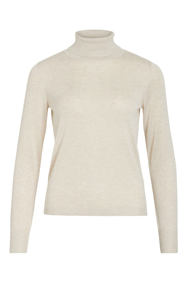 Vila Jersey de cuello alto con viscosa Beige