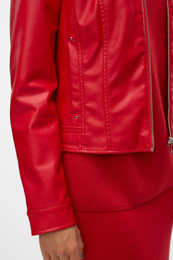 Vero Moda Casaco efeito pele  Vermelho
