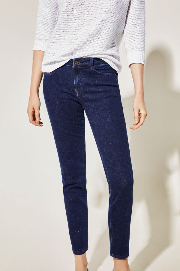 Cortefiel Jeans pitillo básico Estampado azul