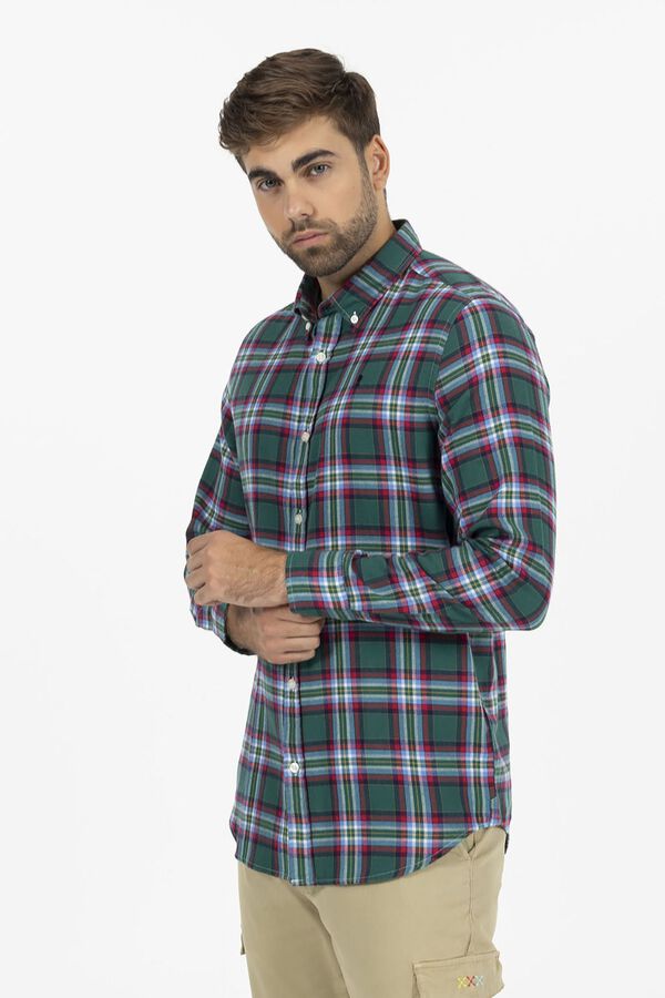 elPulpo Camisa maxi xadrez de inverno  Verde