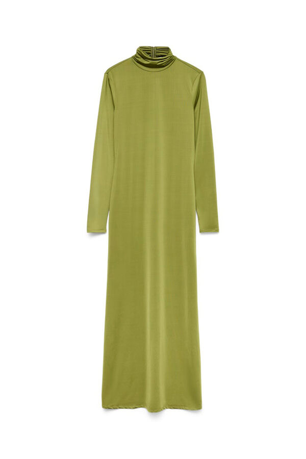 Vero Moda Vestido midi cuello subido Verde oscuro