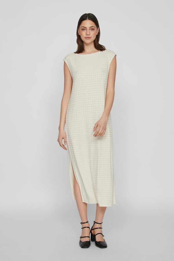 Vila Vestido midi con manga corta Gris