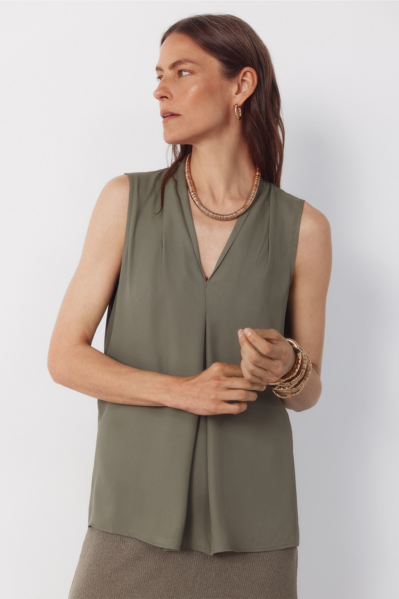 Cortefiel Blusa fluida com pregas