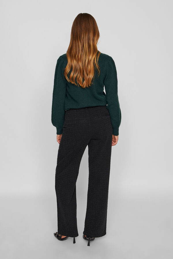 Vila Pantal&oacute;n vaquero cintura alta Negro