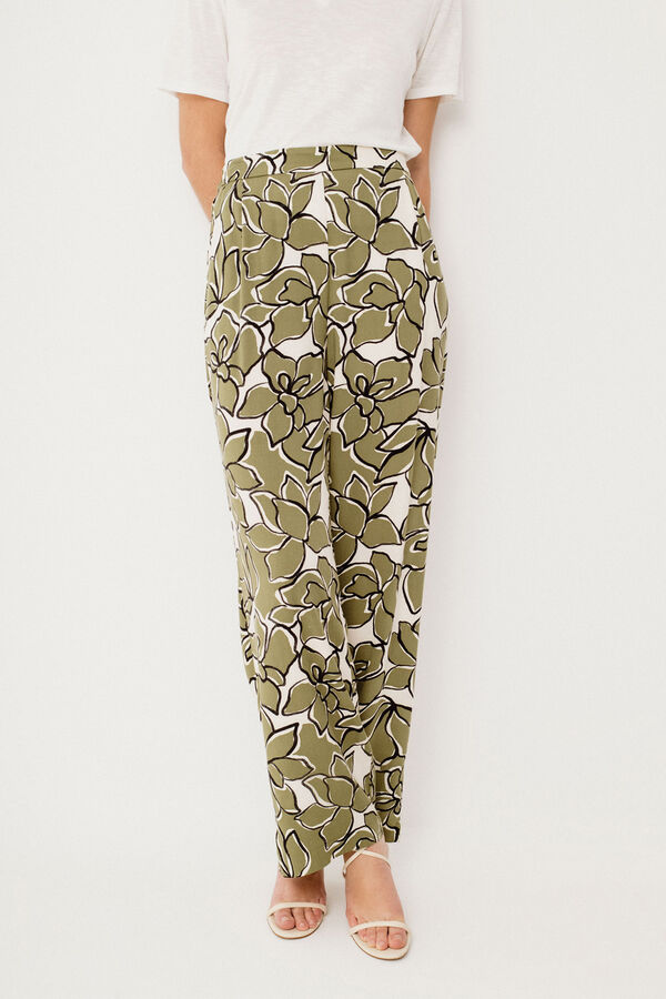 Vila Printed flowing trousers Verde