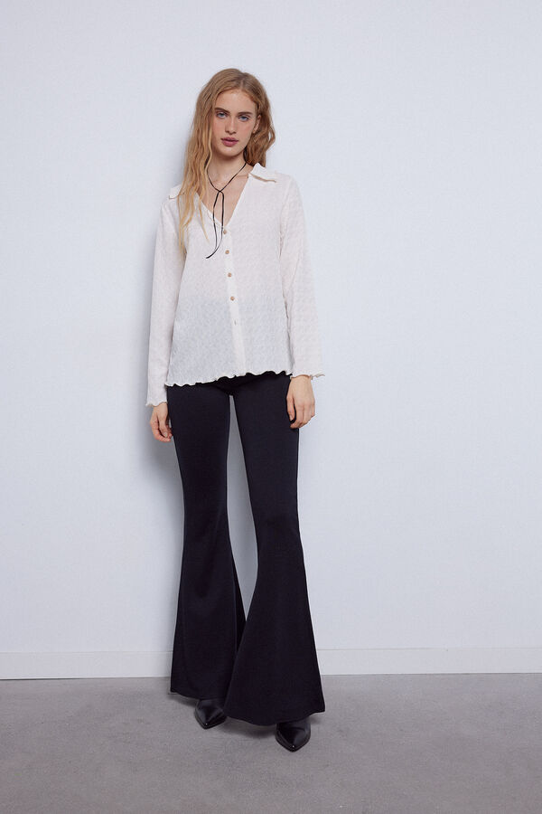 Slowlove Cal&ccedil;as &agrave; boca de sino de malha Preto