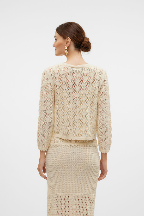 Vero Moda C&aacute;rdigan de punto calado Gris