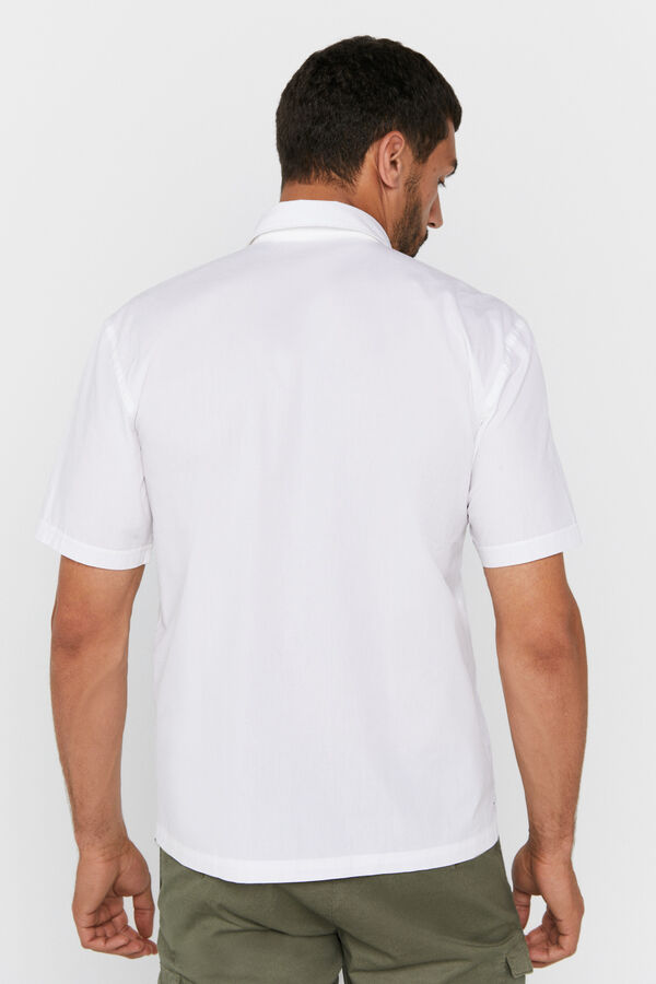 Cortefiel Camisa dos bolsillos lavada Blanco