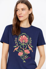 Cortefiel Camiseta estampada Azul marino