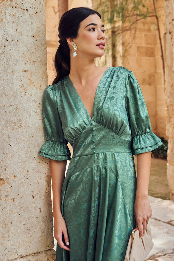 Pol&iacute;n Et Moi Vestido manga Francesa Amabella Verde