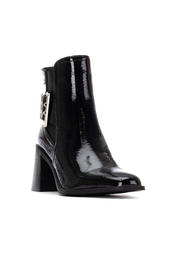 XTI Botins de salto estilo Chelsea Preto