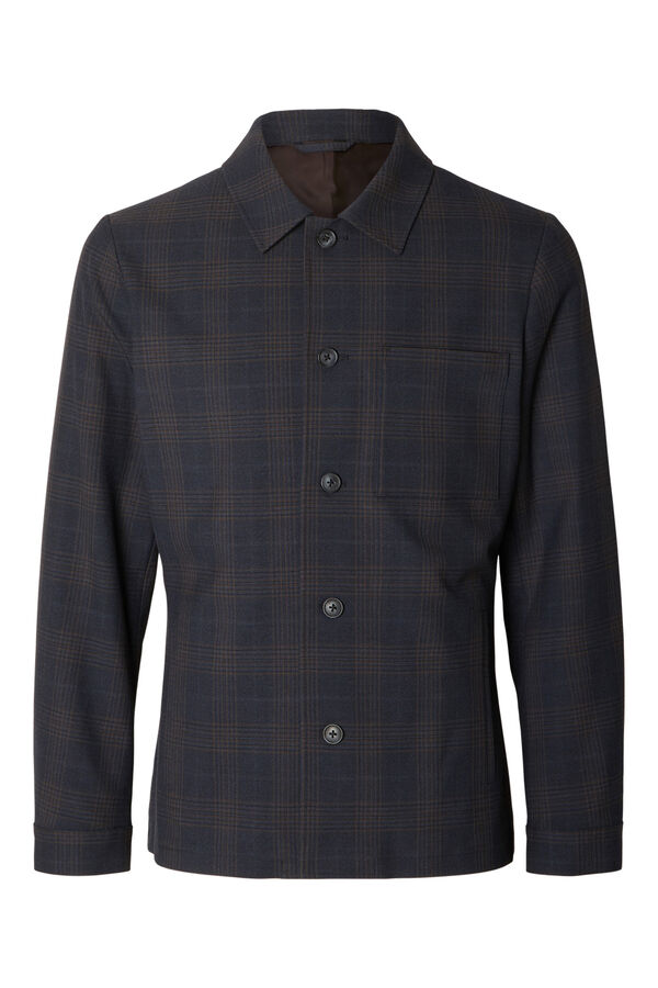 Selected Casaco modal com bot&otilde;es e bolso frontal Azul