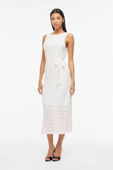 Vila Vestido midi con calados de algod&oacute;n Blanco