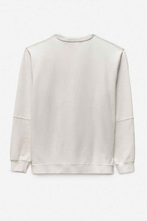 OOTO Sudadera cuello redondo con logo Marfil