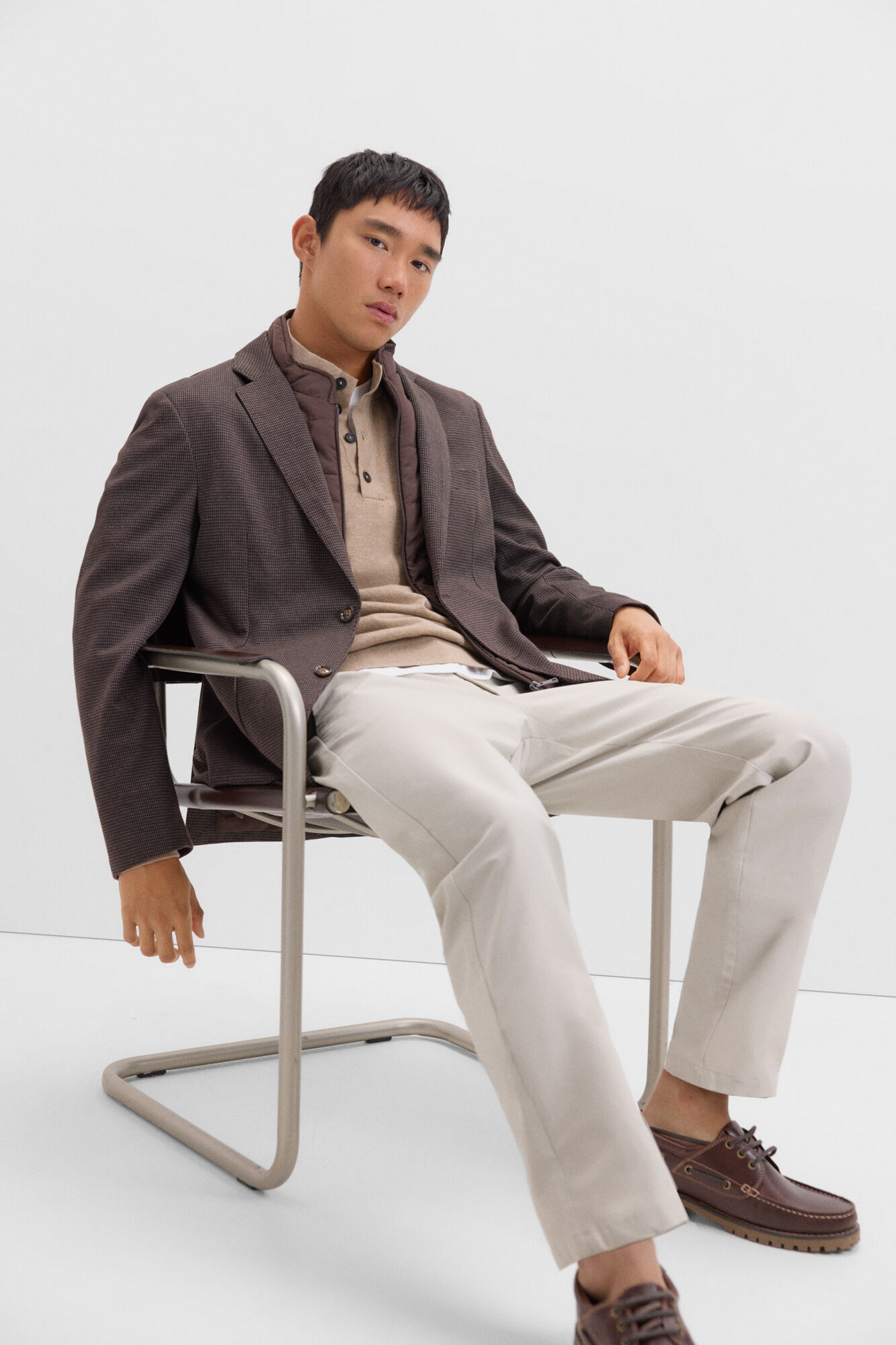 Cortefiel Blazer de malha com debruns remov&iacute;veis