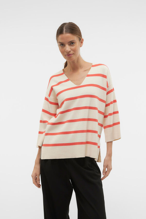 Vero Moda Camisola de malha manga 3/4 Cinzento