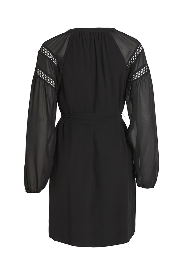 Vila Vestido curto de manga comprida  Preto