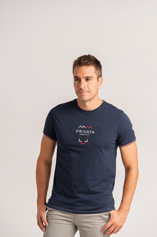 Privata T-shirt de manga curta 100% algod&atilde;o Azul